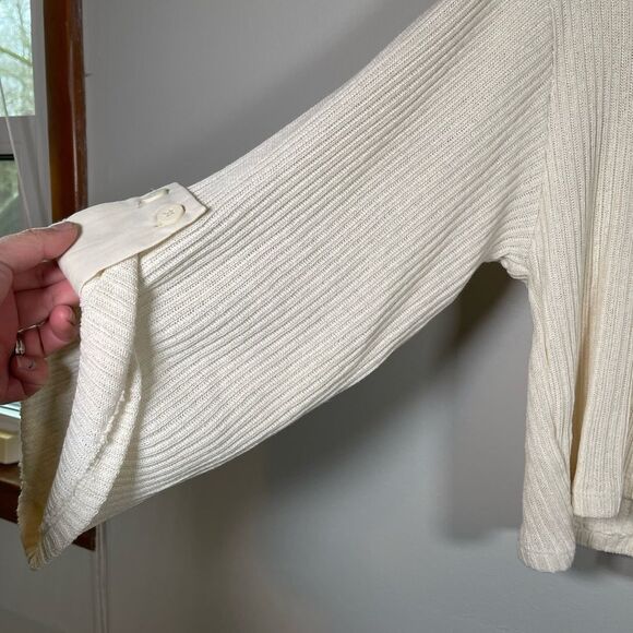 ZARA Wide sleeve Cream Knit Crop Top Size M - Picture 4 of 6